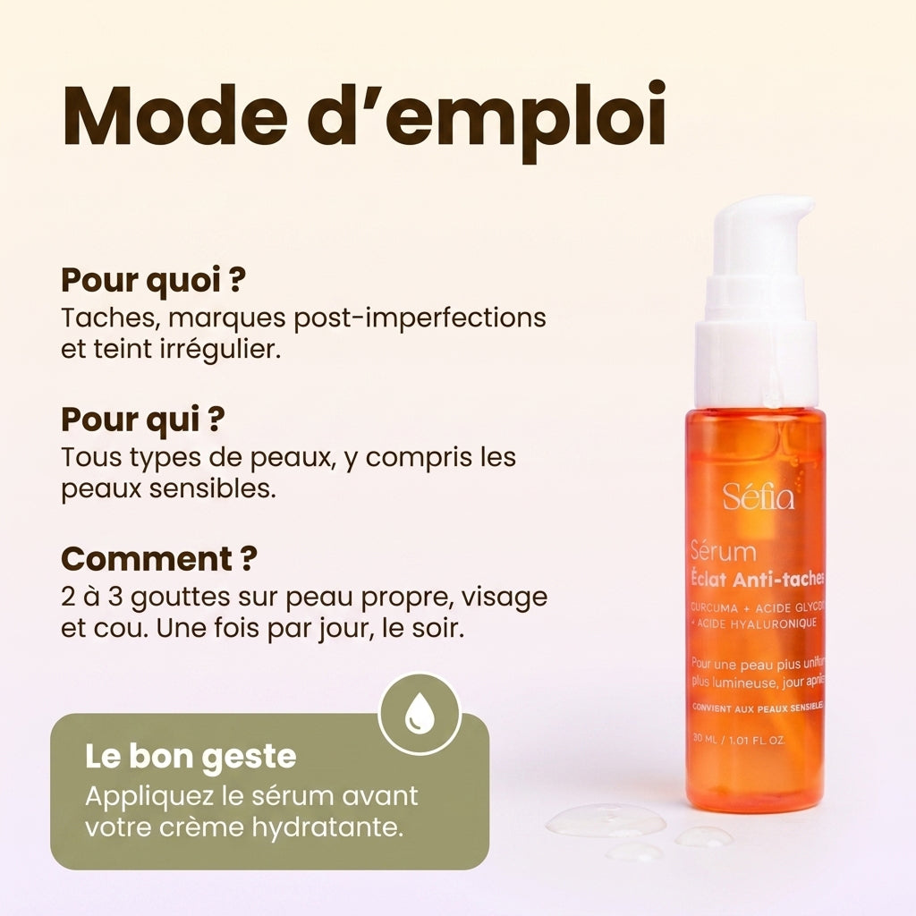 Sérum Éclat anti-taches au curcuma et à la vitamine C