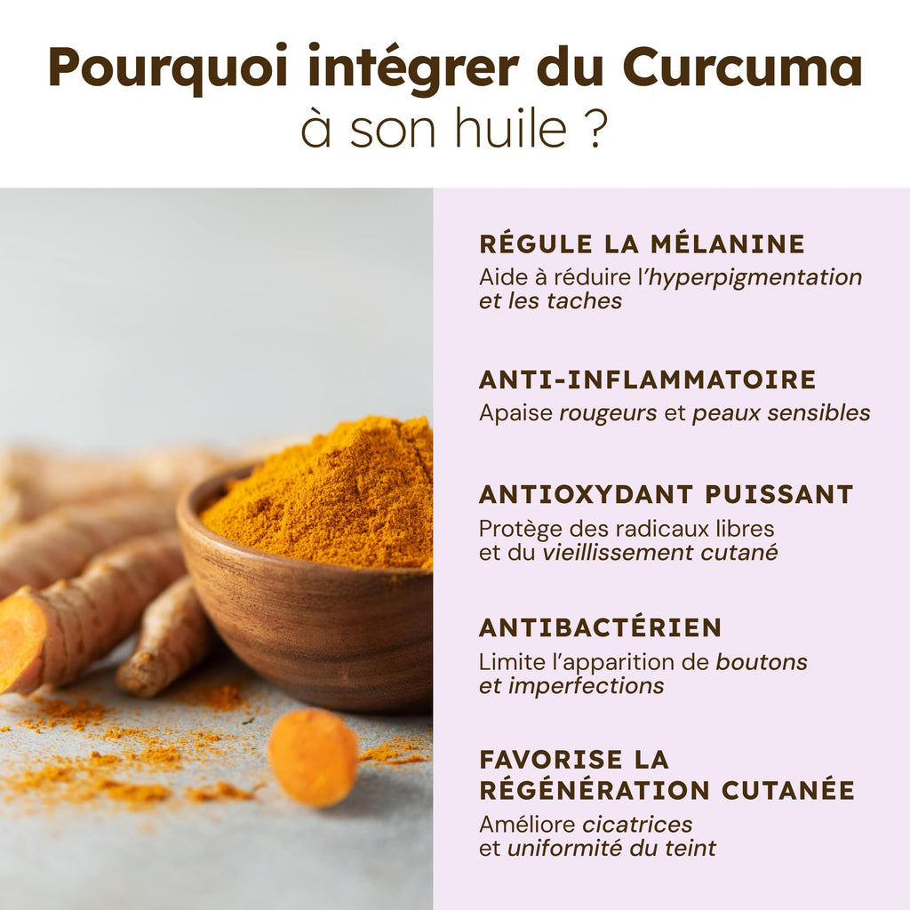 Huile visage au Curcuma